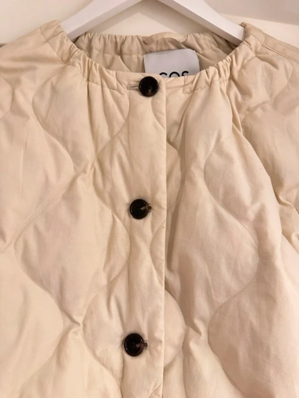 COS Quilted Bomber Jacket Cream S - Picture 4 of 6